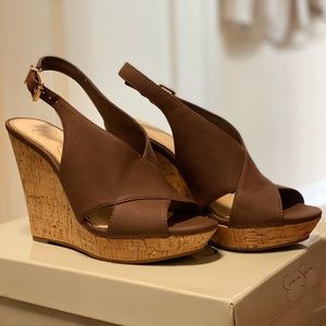 Jessica Simpson brown wedge sandals
